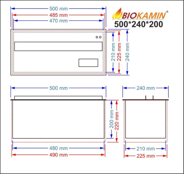 Gőzkandalló 500 3D mélység 240 mm 1 szín 2