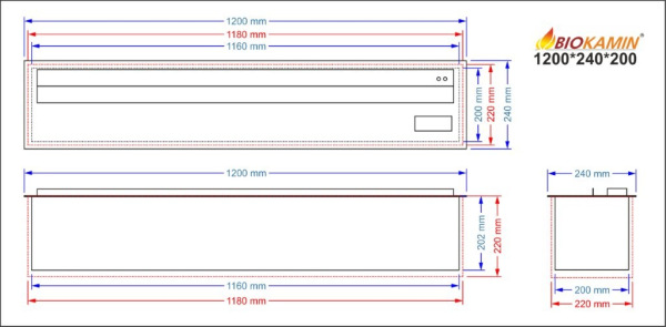 Gőzkandalló 1200 3D mélység 240 mm 1 szín Alapmodell 1